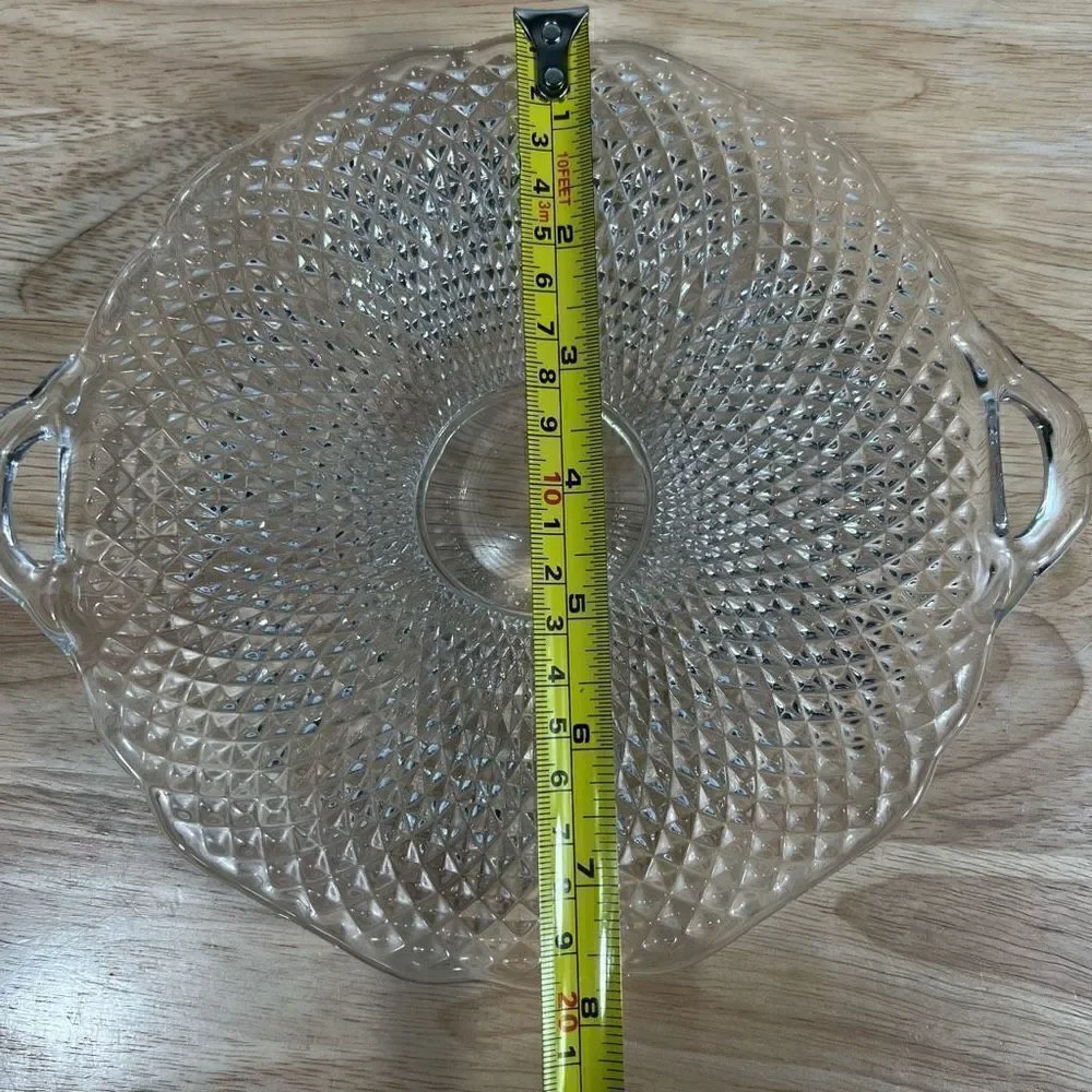 Vintage Crystal Glass, Small Tray / Serving Platter / Food Display